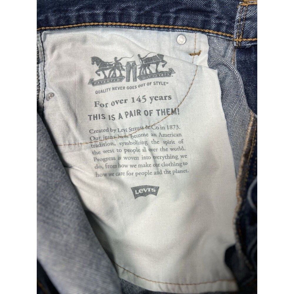 Levis 505 Jeans Mens Size 40x30 Blue Classic Straight Fit Denim Cotton Durable - Picture 11 of 12